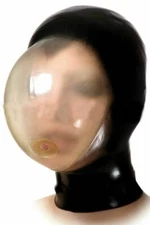 Seamless breath control hood Breath play latex mask Suffocating gummy rubber