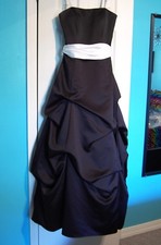 David's Bridal black strapless full-length formal dress size 10