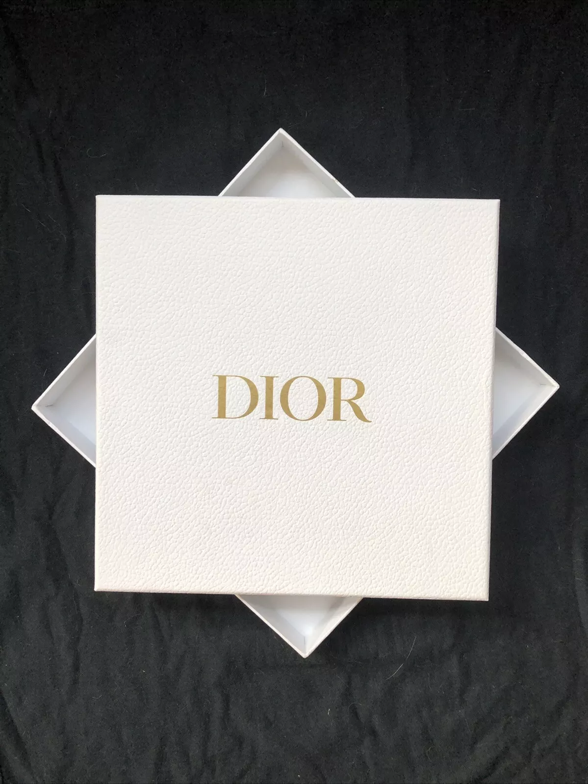 Boîte Dior pour écharpe 10 po carré vide blanc