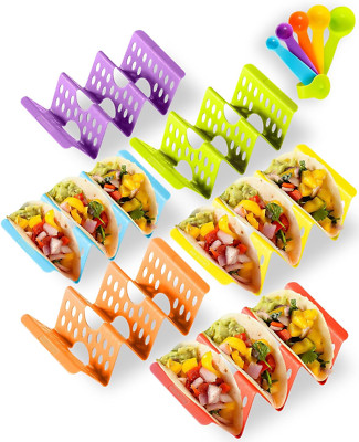 Premium Taco Holder Stand, Colorful Large Taco Holders Set of 6 or 4, Taco Stand
