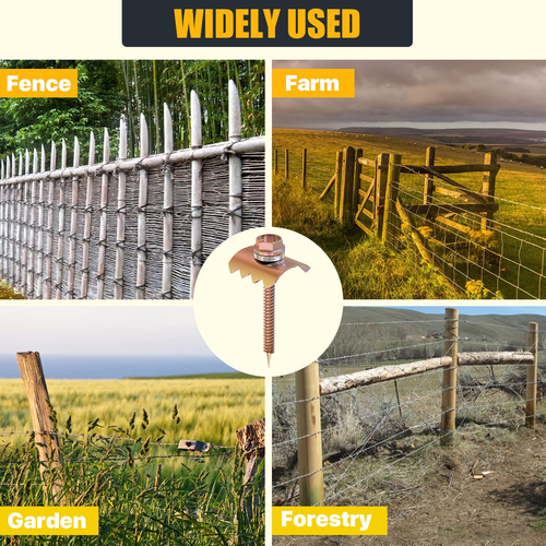 Fence Staples, Fence Post Screws for Softwoods, Fence Fasteners for Wire Fencing - Picture 7 of 12