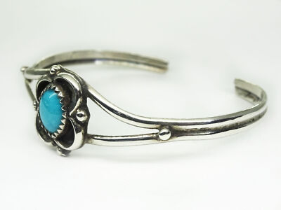 Most Intricate Southwest Vintage Turquoise Panda Sterling Silver Bracelet Most Intricate Southwest Vintage Turquoise Panda Sterling Silver Bracelet