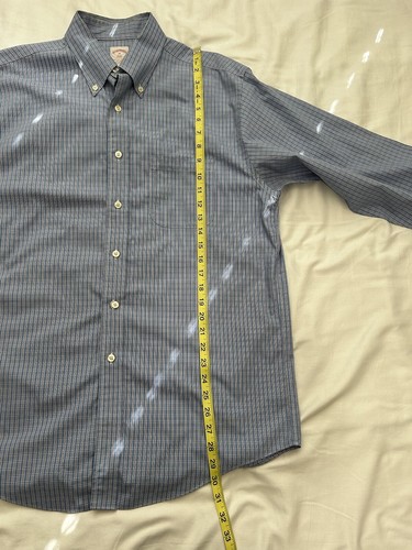 BROOKS BROTHERS Long Sleeve Shirt Sz M Button Front Blue Plaid 346 - Picture 5 of 6