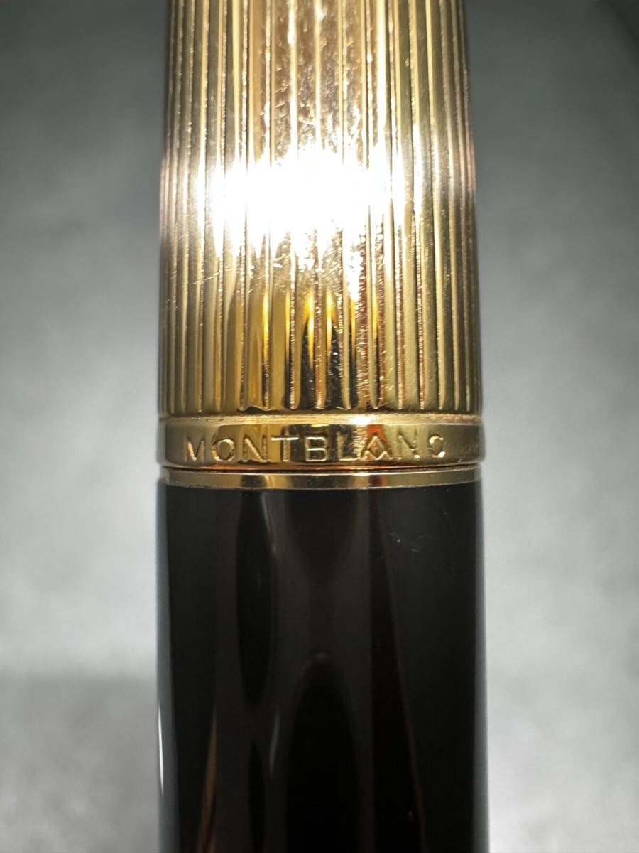 MONTBLANC No.124 Gold&Black Vintage Fountain Pen Piston-filler 18K