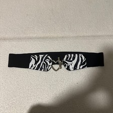 Women's Black Zebra Print Belt  Stylish Animal Pattern Waist Accessory
