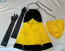 The Competitor Brand - Black  Yellow Velvet Dance Outfit Costume S/M