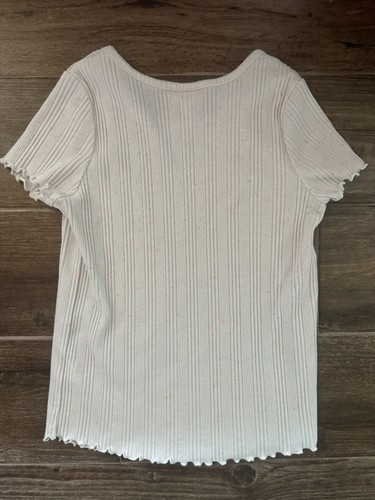 Cat & Jack Girls Ribbed White Stretch Size Medium (7/8) Splatter Color Shirt - Picture 6 of 6