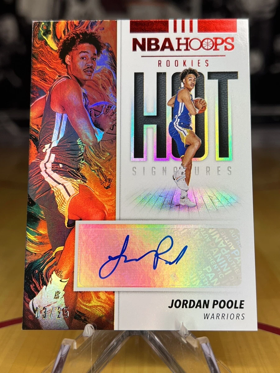 2019-20 JORDAN POOLE Rookie RC AUTO 3/25 Hot Signatures JERSEY NUMBER MATCH!