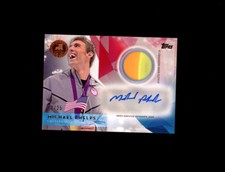 2016 Topps Bronze SSP MICHAEL PHELPS AUTO 2 CLR PATCH /25! Gold Medalist Swimmer