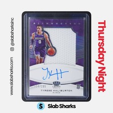 2020 PANINI CROWN ROYALE #134 TYRESE HALIBURTON ROOKIE JERSEY AUTO RC /199