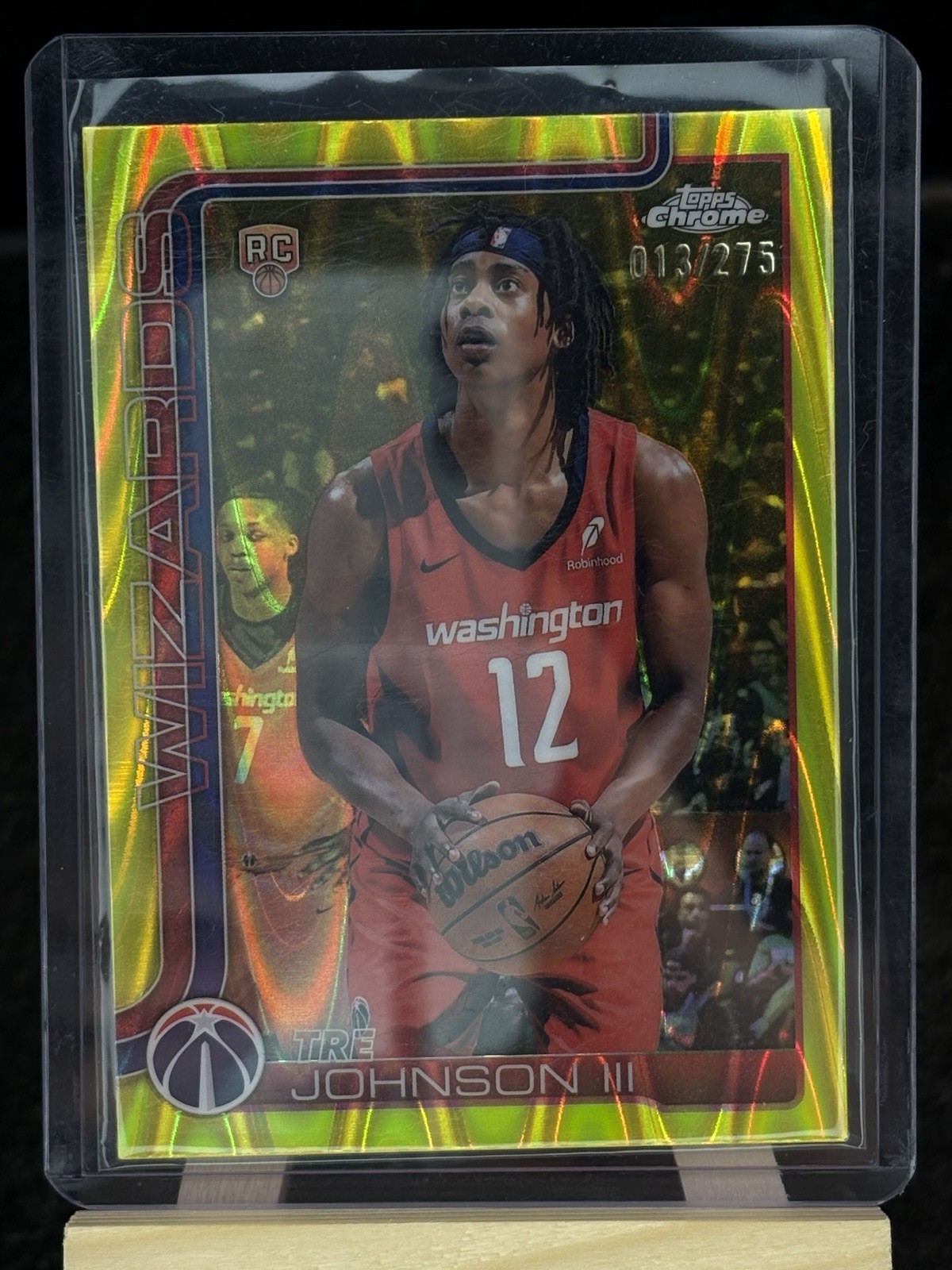 2025-26 Topps Chrome - Tre Johnson #256 Yellow RayWave Refractor /275 (RC)