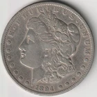 KEY DATE 1894 (P) MORGAN SILVER DOLLAR VF
