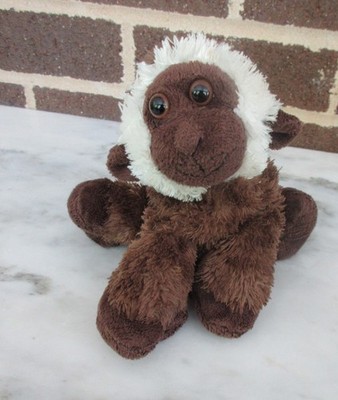 Aurora Brown Monkey Chimp 6'' Beanbag Plush -Smooth Brown Feet/Hands/Face