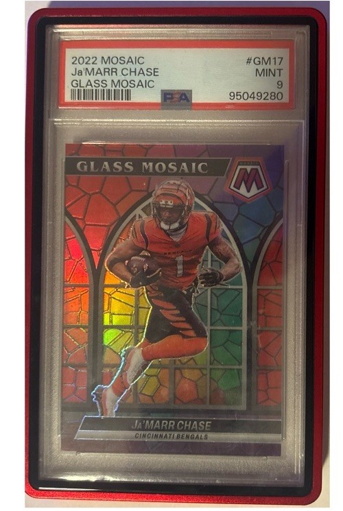 2022 Mosaic Ja'Marr Chase Glass Mosaic CASE HIT PSA 9