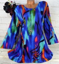 New Jersey Designer Tunika Bluse Shirt Top Longshirt Lagenlook A Linie  XL 44 46