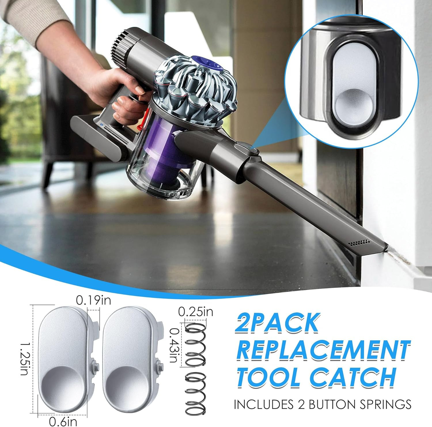 2Pack Replacement Tool Catch – Compatible with Dyson V6 DC25, DC27, DC28, DC31