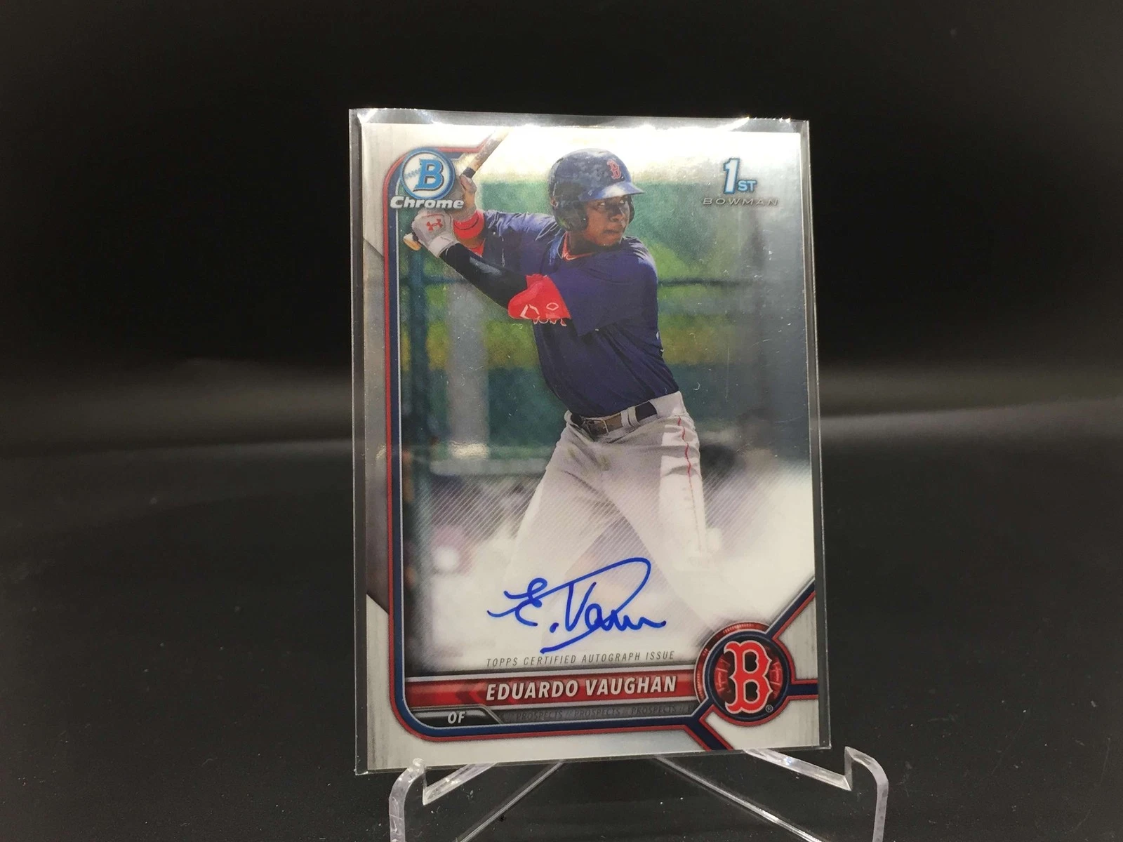 Eduardo Vaughan 2022 Bowman Chrome Auto CPA-EV Red Sox 1st
