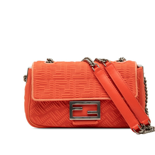 Fendi Zucca Baguette Chain Midi Crossbody Shoulder Bag, Red Suede ... GZl1i7o9