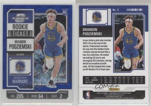 2023 Contenders Optic Rookies International Blue Prizm /45 Brandin Podziemski RC