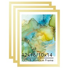 12x16 Gold Picture Frame Set of 3 w/10x14 Mat for 30x40cm Diamond Art Display
