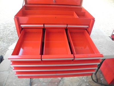 Snap-On KRA59J 9 Drawer Flip Top Chest Red 26'' Wide 1 Key USA Snap-On KRA59J 9 Drawer Flip Top Chest Red 26'' Wide 1 Key USA
