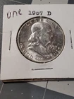 1957-D FRANKLIN HALF DOLLAR UNCIRCULATED  90% SILVER COIN