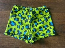 Barbell Cartel Green Leopard Shorts Womens Small High Waist Gym Workout