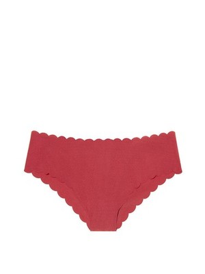 Victoria's Secret Sexy Illusions No-Show Scalloped Cheeky Panty Sangria Red