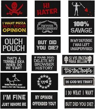 20 Pieces Patches Tactical Morale Embroidery Patches, Military Funny Patch Full