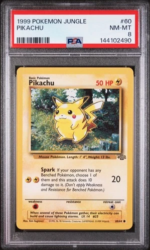1999 POKEMON JUNGLE #60 PIKACHU PSA 8