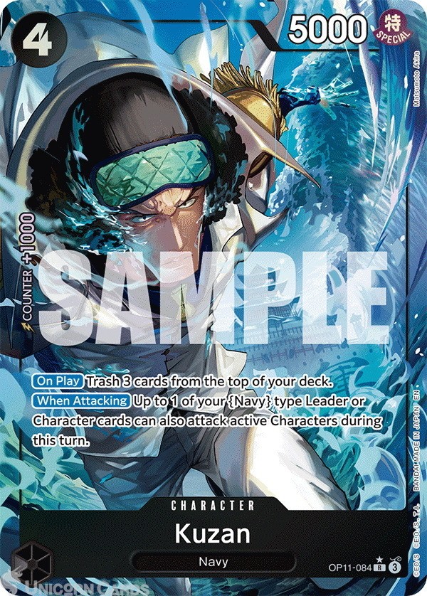 OP11-084 Kuzan : Rare Alternative Art English One Piece TCG Card : OP11: A Fist