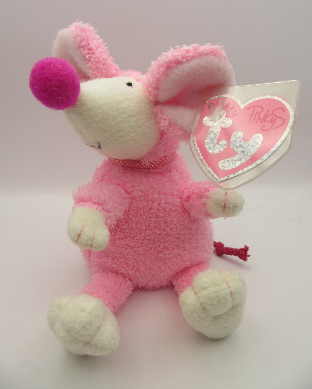 TY BEANIE BABY - PINKYS - RATZO - PINK RAT - MINT CONDITION - RETIRED WITH TAGS
