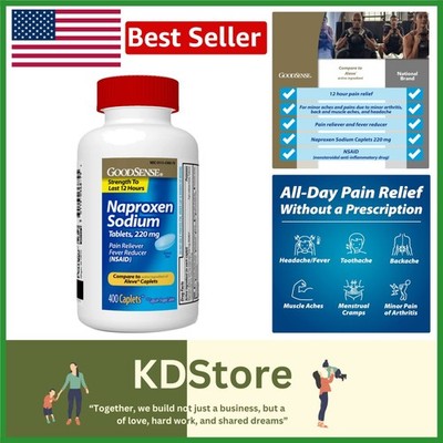 Effective Naproxen Sodium 220 mg Tablets, 400 Count - Gluten-Free Solution