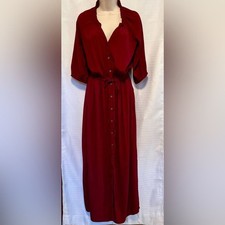 Gap Maxi Shirt Maxi Dress Red Delicious Womens XS Wine Christmas Valentines Day
