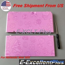 Replace For Nintendo New 3DS 2015 Housing Shell Faceplate Case Cover Pink Mario