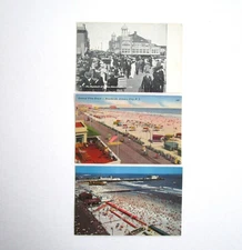 Atlantic City NJ postcards.  Lot of 3.  Vintage boardwalk beach.  Free ship
