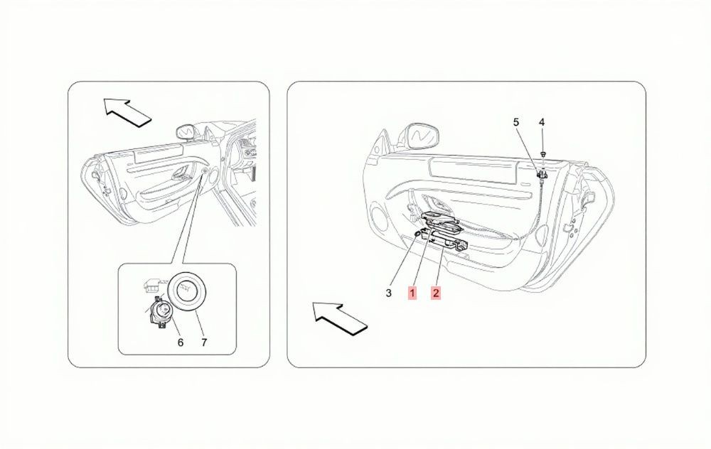 08-19 MASERATI GRANTURISMO S FRONT RIGHT PASSENGER SIDE WINDOW SWITCH CONTROL OE