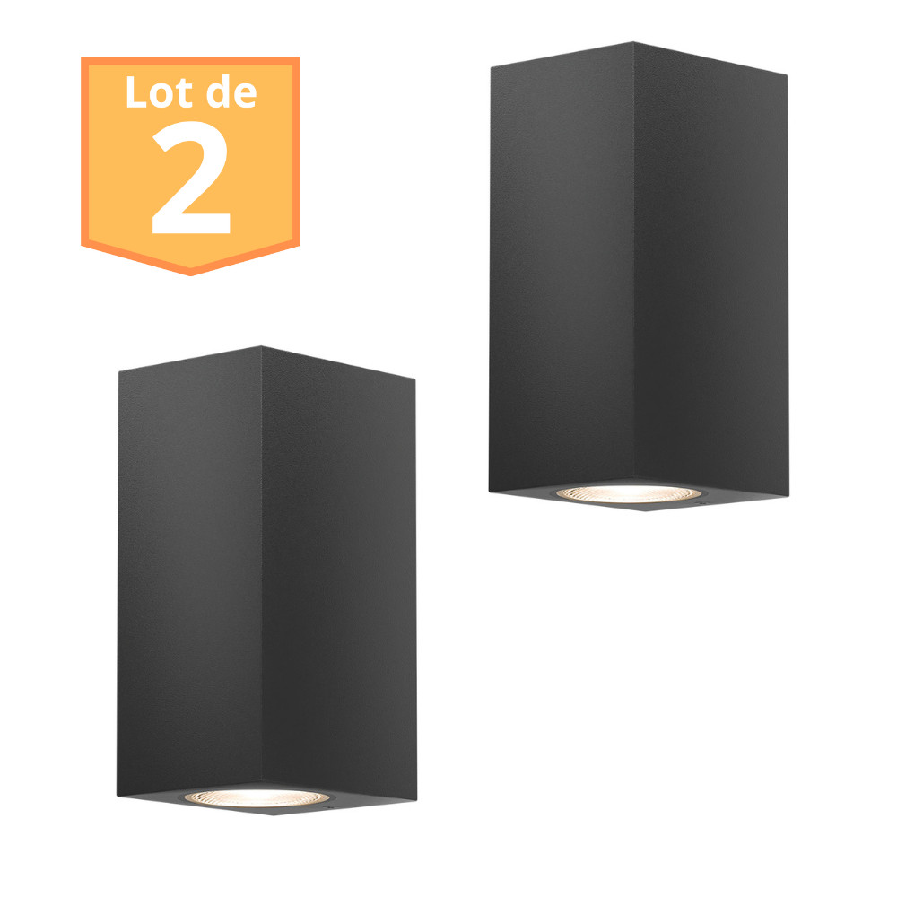 Appliques RITA GU10 Gris Aluminium pour une Ambiance de Terrasse Élégante