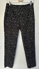 Marimekko Cotton Side-zip Black and White Polka Dot Trousers Size 36 VGC UK 8