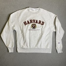Harvard University Champion Reverse Weave Sweatshirt Mens Medium Gray Crewneck