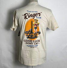Loser Machine Men's T-Shirt Ringer Club Cream Size M NWT Beer Horseshoes