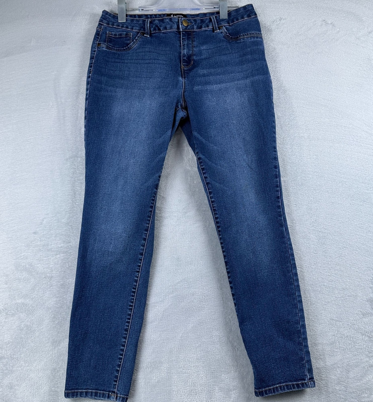 D Jeans Skinny Jeans Womens Size 14 Mid Rise Medium Wash Denim Stretch Blue-image