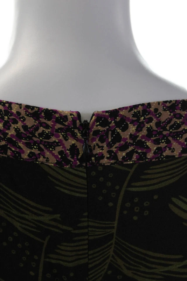 Rachel Rachel Roy Womens Leaf Printed V-Neck Bell Sleeve Dress Green Size 4 - Image 4 of 4