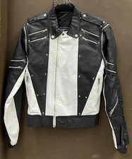 MICHAEL JACKSON Pepsi Commercial Black & White Leather Jacket JACKSONS 5