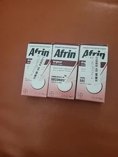 Three Afrin Original Nasal Spray Long Lasting 0.5oz EXP 03/2027