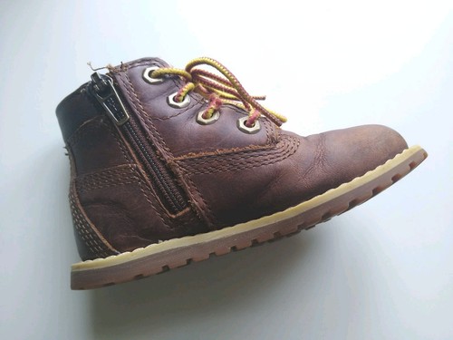 TIMBERLAND Pokey Pine 6" Side Zip, Dark Brown Full Grain Toddler Boots UK Size 6 - Picture 6 of 15