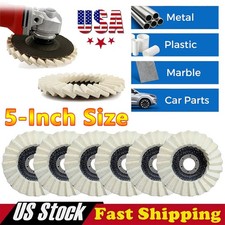 6PCS 5" Wool Felt Flap Disc Metal Working Polishing Buffing Wheel for Grinder