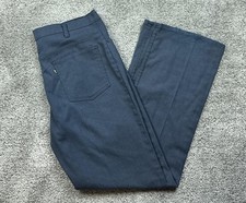 Vintage Levi's STA-PREST Pants Mens 36x32 Navy Blue Permanent Crease Slacks 70s