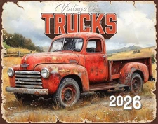 2026 Vintage Trucks Wall Calendar 16-Month X-Large Size 14x22 | FREE SHIPPING