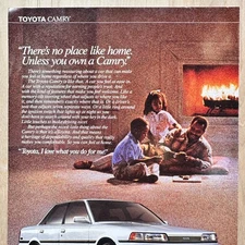 1989 Toyota Camry White Sedan Family Vintage Print Ad Auto Advert Art